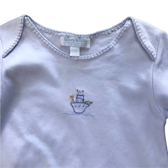 Kissy Kissy Premier Blue Noah's Ark Boys Gown & Hat Outfit NB - Picture 2 of 4